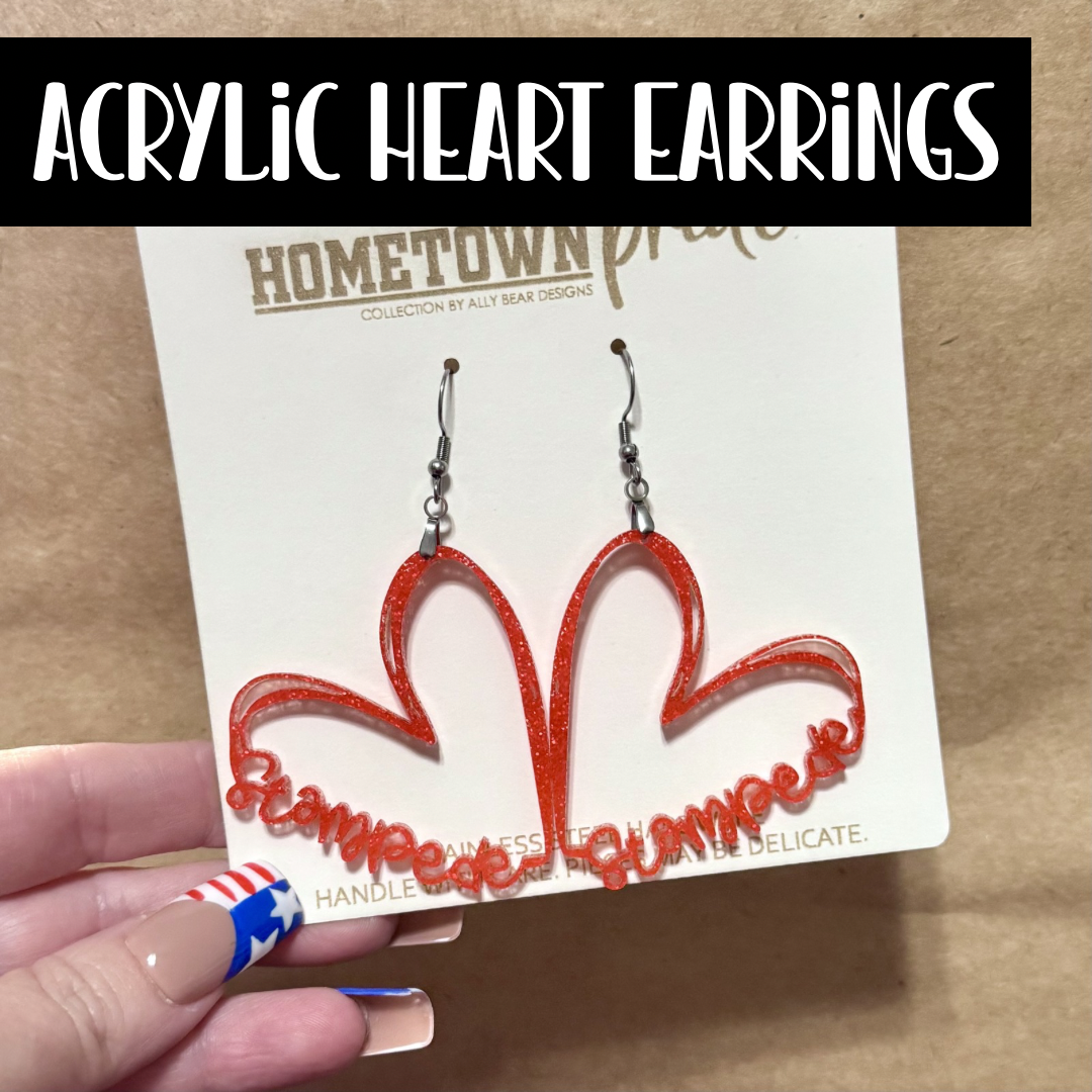 Acrylic Heart Earrings