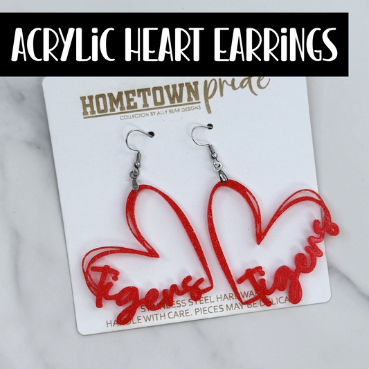 Acrylic Heart Earrings