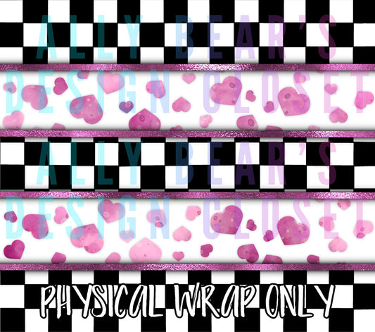 Pink Hearts Checkered