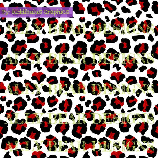 Red Glitter Cheetah